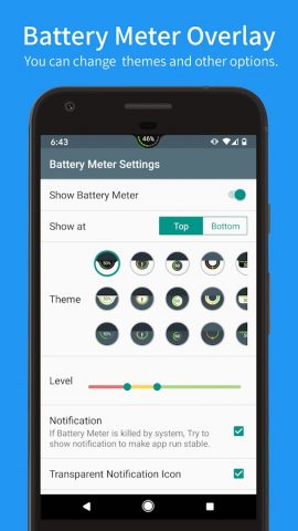 Battery Meter Overlay для Android — скриншот 2