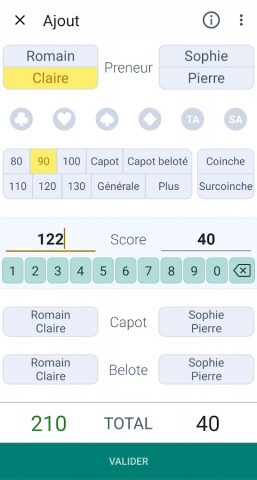 Belote Score для Android — скриншот 4