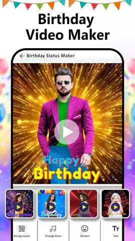 Birthday Video Maker with Song для Android — скриншот 1