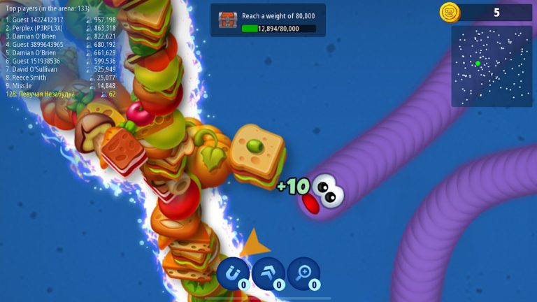Червячная Зона .io Онлайн Игра — скриншот 5