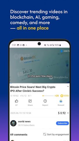 COS.TV: Web3 Видео Платформа для Android — скриншот 2