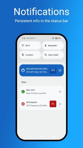 CPU/GPU/Battery Monitor & Noti для Android — скриншот 3
