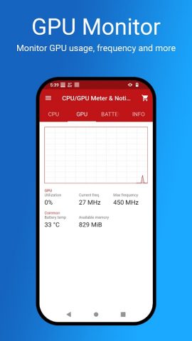 CPU/GPU/Battery Monitor & Noti для Android — скриншот 4