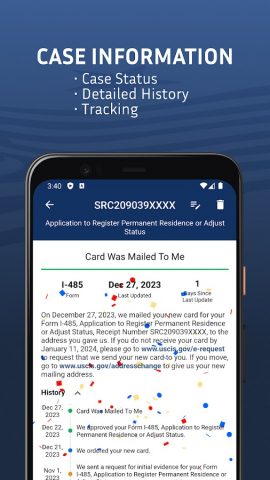 Case Tracker US Immigration для Android — скриншот 3