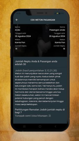 Cek Weton dari Tanggal Lahir для Android — скриншот 5