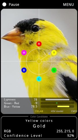 Color Info Cam для Android — скриншот 3
