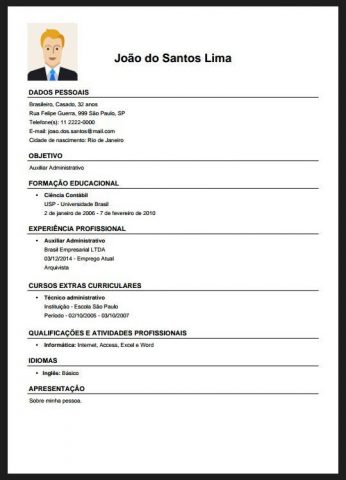 Curriculum Profissional для Android — скриншот 2