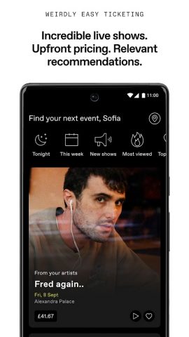 DICE: Live Shows для Android — скриншот 1