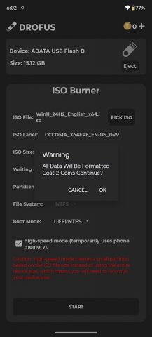 DROFUS — ISO 2 USB для Android — скриншот 3