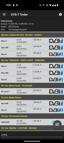 DVB-T finder для Android — скриншот 1