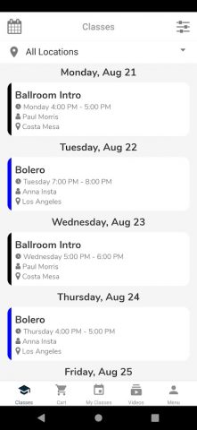 Dance Studio Manager для Android — скриншот 1