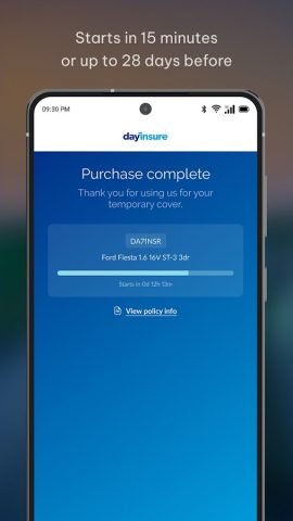 Dayinsure — Temp Car Cover для Android — скриншот 5