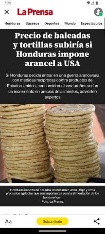 Diario La Prensa Honduras для Android — скриншот 1