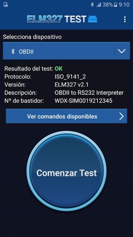 ELM327 Test для Android — скриншот 1