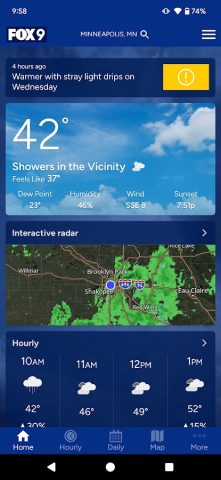 FOX 9 Weather – Radar & Alerts для Android — скриншот 1