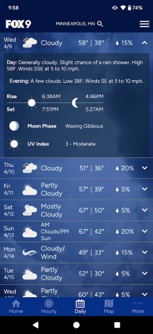 FOX 9 Weather – Radar & Alerts для Android — скриншот 3