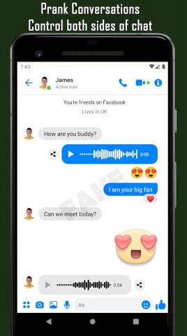 Fake Chat Conversation — prank для Android — скриншот 3