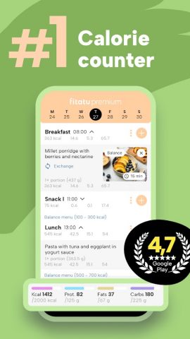 Fitatu AI Calorie Counter для Android — скриншот 1