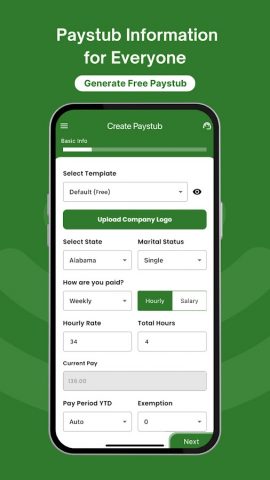 FreePayStubNow: Paycheck Stubs для Android — скриншот 4