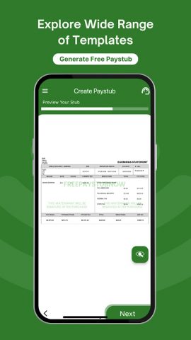 FreePayStubNow: Paycheck Stubs для Android — скриншот 5