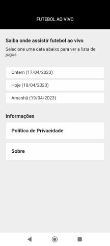 Futebol ao vivo для Android — скриншот 3