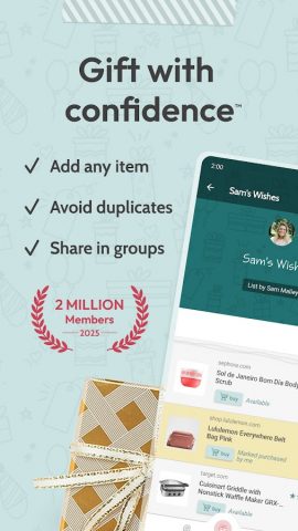 Giftster — Wish List Registry для Android — скриншот 1