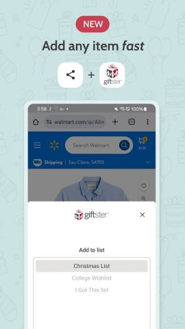 Giftster — Wish List Registry для Android — скриншот 3