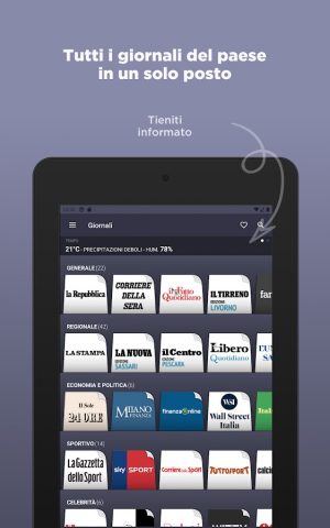 Giornali Italiani для Android — скриншот 4