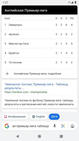 Google Go для Android — скриншот 2