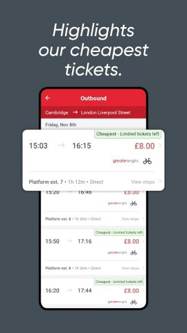 Greater Anglia Train Tickets для Android — скриншот 3