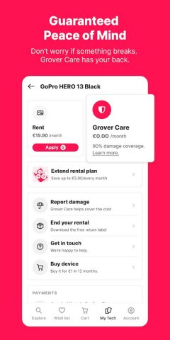 Grover — rent tech flexibly для Android — скриншот 5