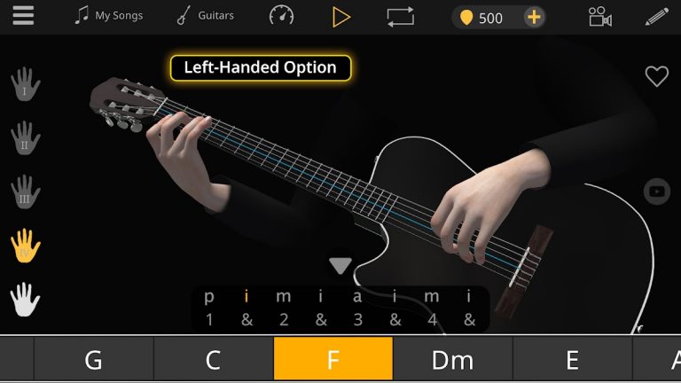 Guitar 3D — основные аккорды для Android — скриншот 3