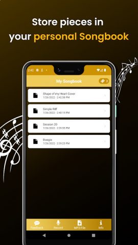 Guitar2Tabs — Note Recognizer для Android — скриншот 3