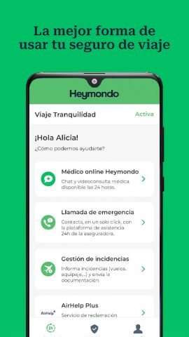 Heymondo — Seguros de Viaje для Android — скриншот 1
