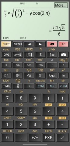 HiPER Scientific Calculator для Android — скриншот 5