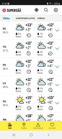 IS Supersää для Android — скриншот 2