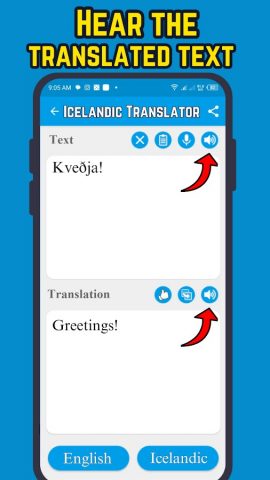 Icelandic Translator для Android — скриншот 3