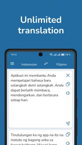 Indonesian Filipino Translator для Android — скриншот 1