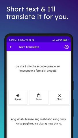 Italian To Tagalog Translator для Android — скриншот 3