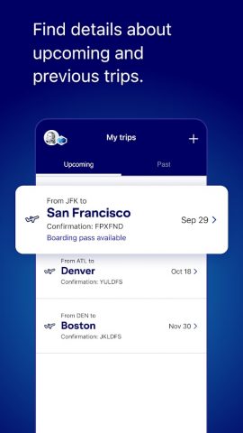 JetBlue — Book & manage trips для Android — скриншот 4