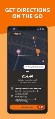 JustEat – Courier для Android — скриншот 3