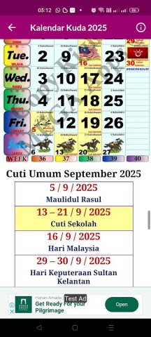 Kalendar Kuda 2026 — MALAYSIA для Android — скриншот 2