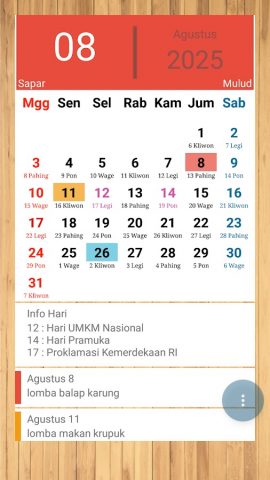 Kalender Jawa для Android — скриншот 3