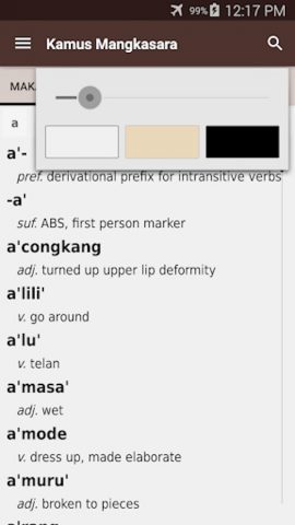 Kamus Mangkasara для Android — скриншот 3
