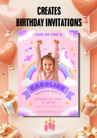 Kids Birthday Invitation Maker для Android — скриншот 1