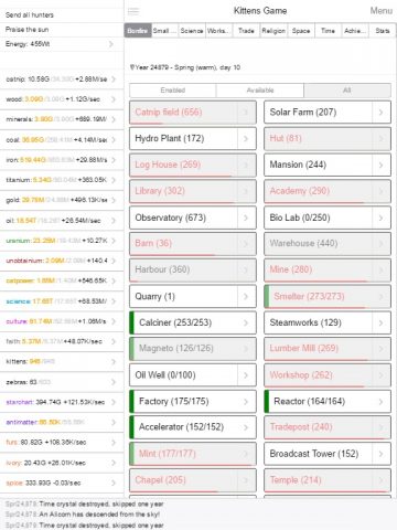 Kittens Game для Android — скриншот 3