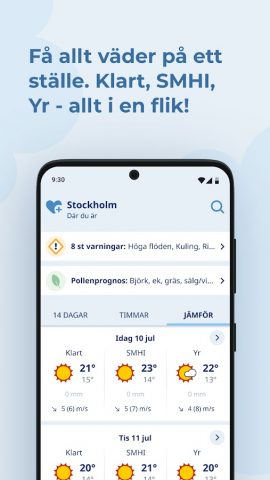 Klart — Väder для Android — скриншот 2
