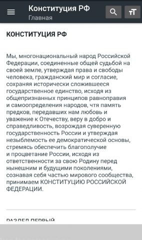 Конституция РФ для Android — скриншот 1