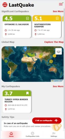 LastQuake для Android — скриншот 1