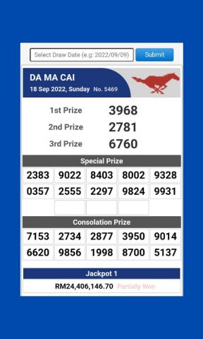 Live 4D Results для Android — скриншот 2